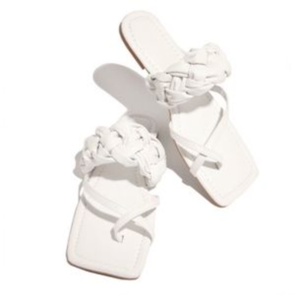 Braided Square Toe Sandals in Sage - Picture 6 of 6